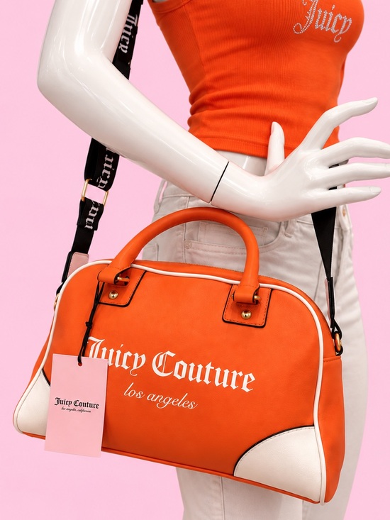 Juicy Couture Handbags - Juicy Couture Orange Dome Satchel with Cream Accents